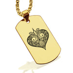 Stainless Steel Vintage Heart Suit Dog Tag Pendant - Comfort Zone Studios