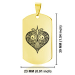 Stainless Steel Vintage Heart Suit Dog Tag Pendant - Comfort Zone Studios