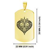 Stainless Steel Vintage Heart Suit Dog Tag Pendant - Comfort Zone Studios
