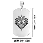 Stainless Steel Vintage Heart Suit Dog Tag Pendant - Comfort Zone Studios