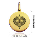 Stainless Steel Vintage Heart Suit Round Medallion Pendant