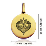 Stainless Steel Vintage Heart Suit Round Medallion Pendant