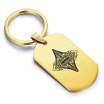 Stainless Steel Vintage Diamond Suit Dog Tag Keychain - Comfort Zone Studios