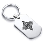 Stainless Steel Vintage Diamond Suit Dog Tag Keychain - Comfort Zone Studios
