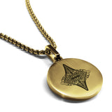 Stainless Steel Vintage Diamond Suit Round Medallion Pendant