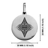 Stainless Steel Vintage Diamond Suit Round Medallion Keychain