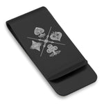 Stainless Steel Vintage Four Suits Classic Slim Money Clip