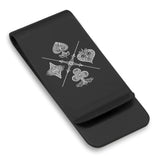 Stainless Steel Vintage Four Suits Classic Slim Money Clip