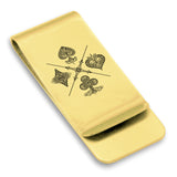 Stainless Steel Vintage Four Suits Classic Slim Money Clip