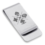 Stainless Steel Vintage Four Suits Classic Slim Money Clip