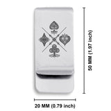 Stainless Steel Vintage Four Suits Classic Slim Money Clip