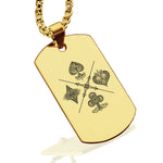 Stainless Steel Vintage Four Suits Dog Tag Pendant - Comfort Zone Studios