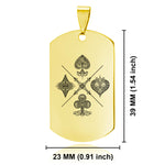 Stainless Steel Vintage Four Suits Dog Tag Pendant - Comfort Zone Studios