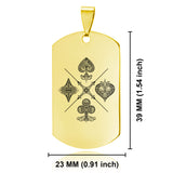 Stainless Steel Vintage Four Suits Dog Tag Pendant - Comfort Zone Studios