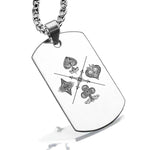 Stainless Steel Vintage Four Suits Dog Tag Pendant - Comfort Zone Studios