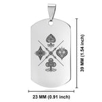 Stainless Steel Vintage Four Suits Dog Tag Pendant - Comfort Zone Studios