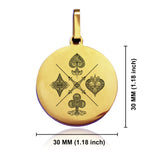 Stainless Steel Vintage Four Suits Round Medallion Pendant