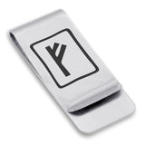 Stainless Steel Elder Futhark Fehu Rune Classic Slim Money Clip