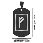 Stainless Steel Elder Futhark Fehu Rune Dog Tag Keychain - Comfort Zone Studios