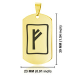 Stainless Steel Elder Futhark Fehu Rune Dog Tag Keychain - Comfort Zone Studios