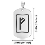 Stainless Steel Elder Futhark Fehu Rune Dog Tag Keychain - Comfort Zone Studios