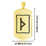 Stainless Steel Elder Futhark Thurisaz Rune Dog Tag Keychain - Comfort Zone Studios