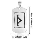 Stainless Steel Elder Futhark Thurisaz Rune Dog Tag Keychain - Comfort Zone Studios