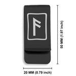 Stainless Steel Elder Futhark Ansuz Rune Classic Slim Money Clip