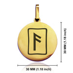 Stainless Steel Elder Futhark Ansuz Rune Round Medallion Keychain