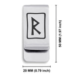 Stainless Steel Elder Futhark Raidho Rune Classic Slim Money Clip