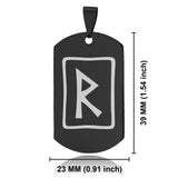 Stainless Steel Elder Futhark Raidho Rune Dog Tag Keychain - Comfort Zone Studios