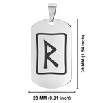 Stainless Steel Elder Futhark Raidho Rune Dog Tag Keychain - Comfort Zone Studios