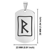 Stainless Steel Elder Futhark Raidho Rune Dog Tag Keychain - Comfort Zone Studios