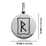 Stainless Steel Elder Futhark Raidho Rune Round Medallion Keychain