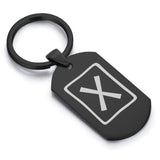 Stainless Steel Elder Futhark Gebo Rune Dog Tag Keychain - Comfort Zone Studios