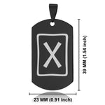 Stainless Steel Elder Futhark Gebo Rune Dog Tag Keychain - Comfort Zone Studios