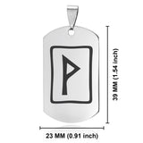 Stainless Steel Elder Futhark Wunjo Rune Dog Tag Keychain - Comfort Zone Studios