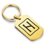 Stainless Steel Elder Futhark Hagalaz Rune Dog Tag Keychain - Comfort Zone Studios