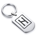Stainless Steel Elder Futhark Hagalaz Rune Dog Tag Keychain - Comfort Zone Studios