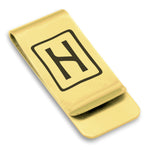 Stainless Steel Elder Futhark Hagalaz Rune Classic Slim Money Clip