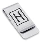 Stainless Steel Elder Futhark Hagalaz Rune Classic Slim Money Clip