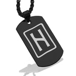 Stainless Steel Elder Futhark Hagalaz Rune Dog Tag Pendant - Comfort Zone Studios