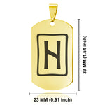 Stainless Steel Elder Futhark Hagalaz Rune Dog Tag Pendant - Comfort Zone Studios