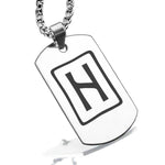 Stainless Steel Elder Futhark Hagalaz Rune Dog Tag Pendant - Comfort Zone Studios