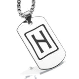 Stainless Steel Elder Futhark Hagalaz Rune Dog Tag Pendant - Comfort Zone Studios