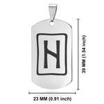 Stainless Steel Elder Futhark Hagalaz Rune Dog Tag Pendant - Comfort Zone Studios