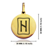 Stainless Steel Elder Futhark Hagalaz Rune Round Medallion Pendant