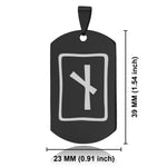 Stainless Steel Elder Futhark Naudhiz Rune Dog Tag Pendant - Comfort Zone Studios