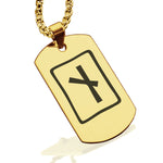 Stainless Steel Elder Futhark Naudhiz Rune Dog Tag Pendant - Comfort Zone Studios