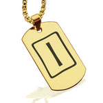 Stainless Steel Elder Futhark Isa Rune Dog Tag Pendant - Comfort Zone Studios